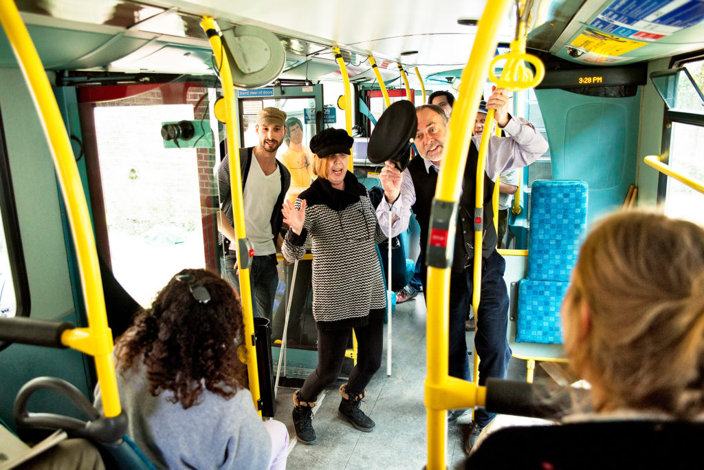 A bus interior