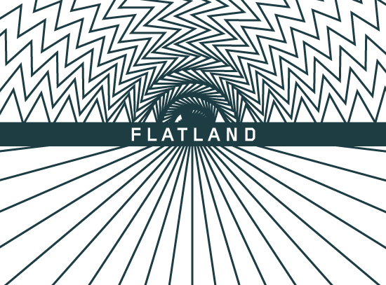 Flatland project ident: a geometric rainbow over a flat horizon