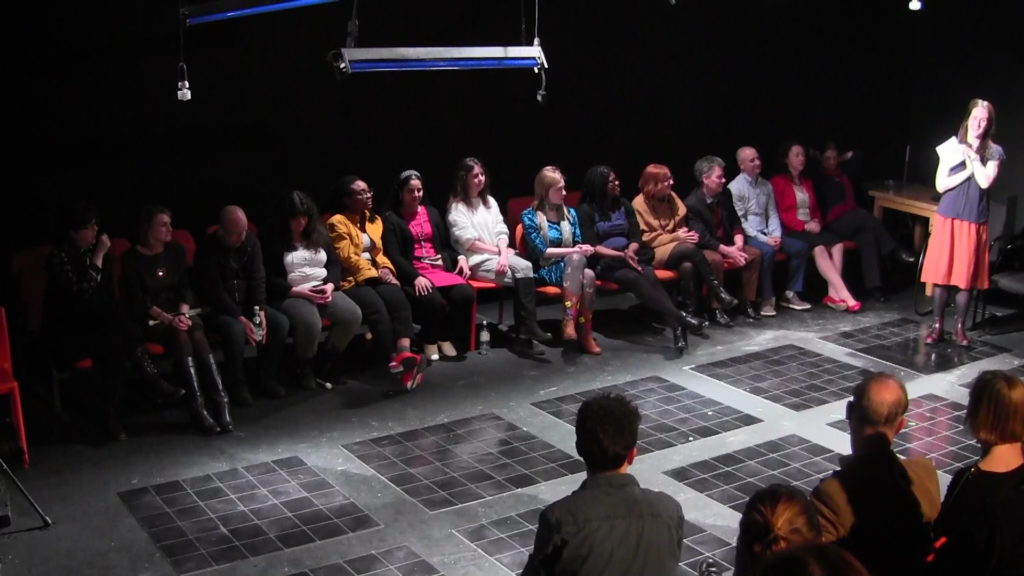 Writers and directors sat side by side in a long row on stage during the Q&A.