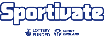 Sportivate logo, including Lottery funding and Sport England flashes