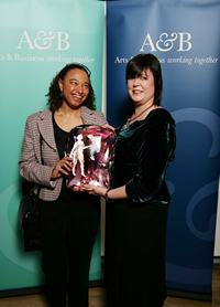 Maria Oshodi and Carmel O'Hara holding award