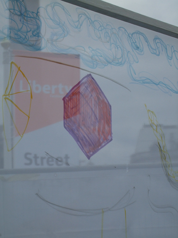 Sally Booth draws abstract images from the story during the performance of Obscurity