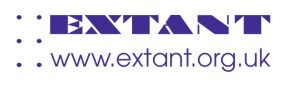Purple Extant Logo on a white background.